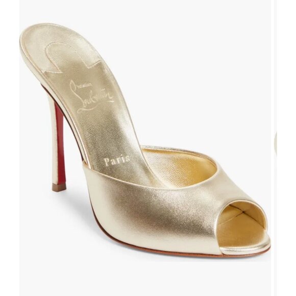Christian Louboutin Me Dolly Peep Toe Slide Sandal  heels size 39 - Picture 2 of 12